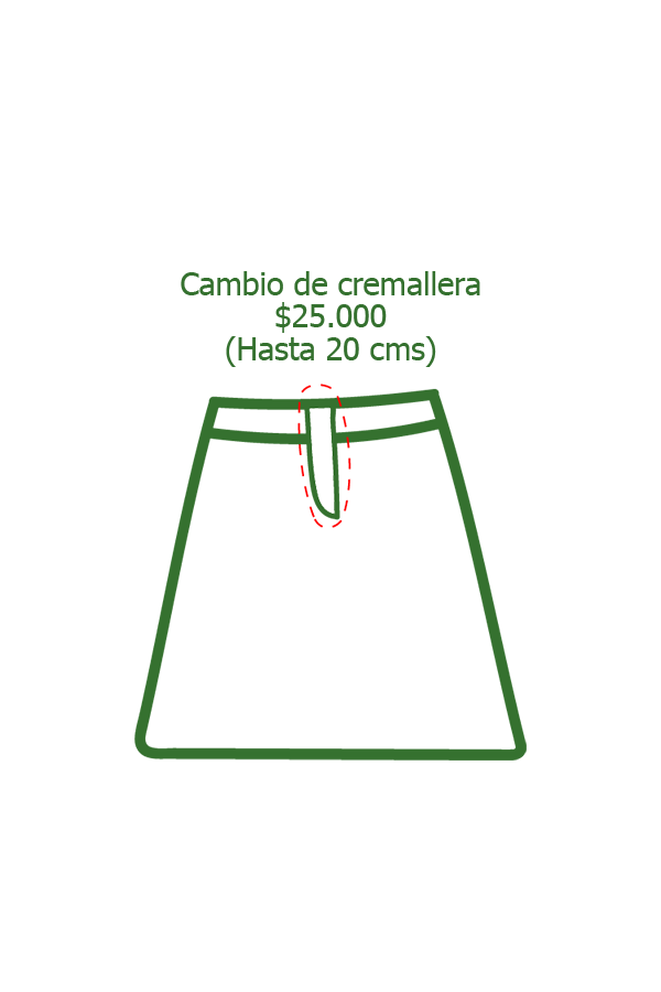 cambio cremallera falda