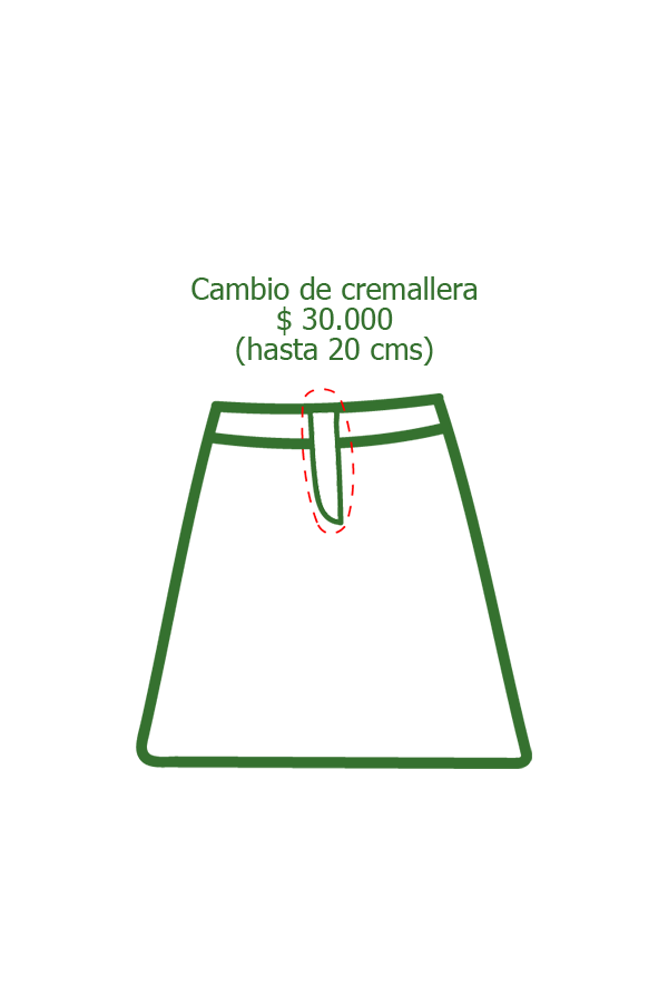 cambio cremallera falda