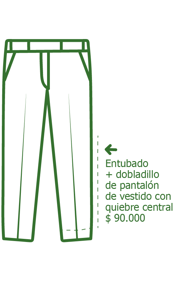 Entubar pantalon vestido